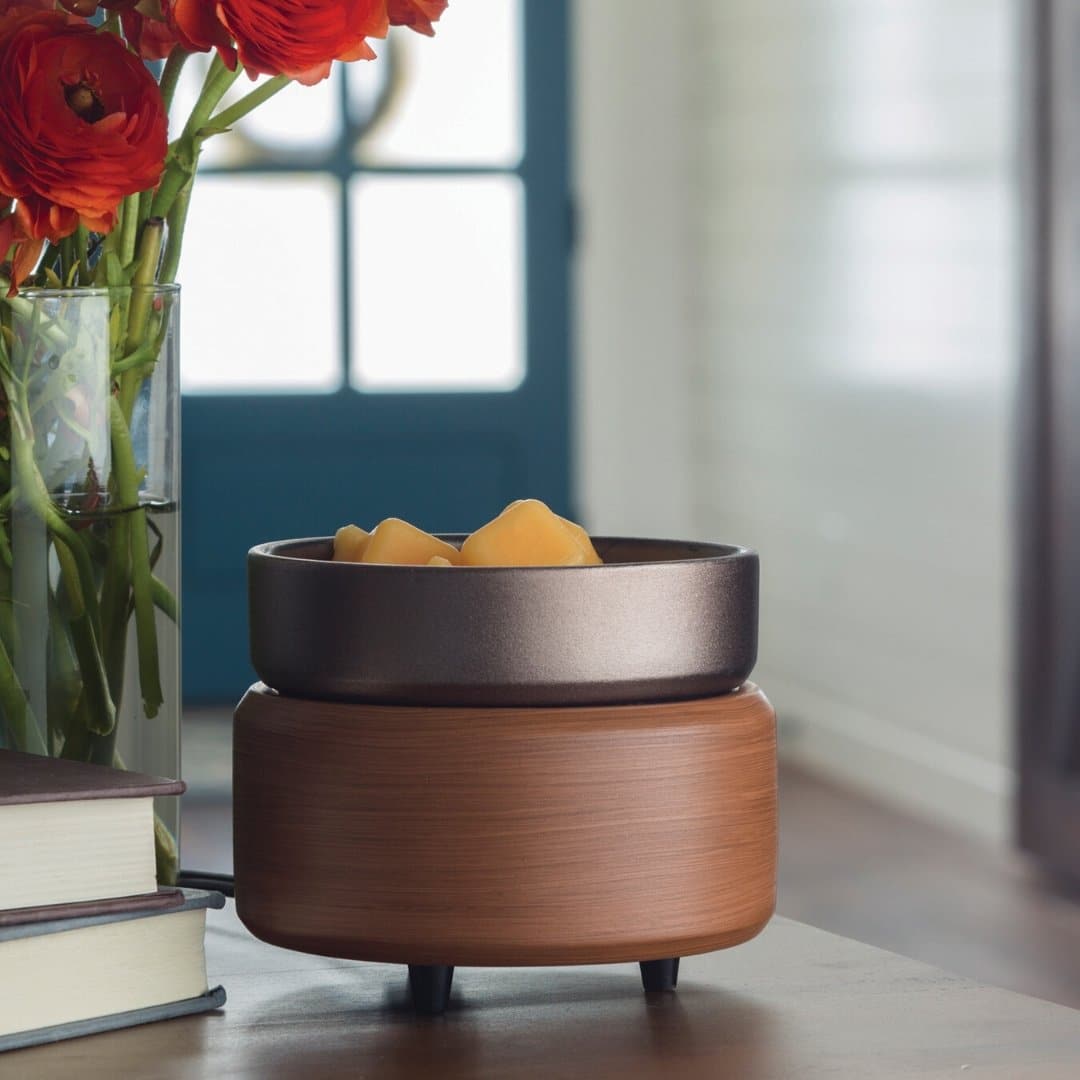 Walnut 2-in-1 Classic Fragrance Warmer in Pewter - HER Home Design Boutique